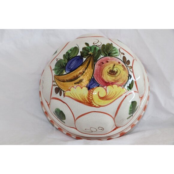 Vtg Bassano Ceramiche ABC Floral & Fruit Hand Painted Ceramic Pottery Mold SFA - Picture 1 of 5